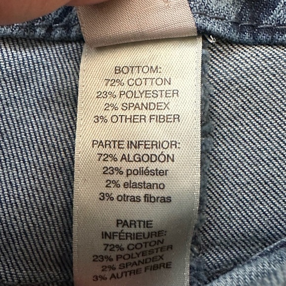 🌴 Chicos Blue Palm Print Denim Capris Capri Pants Sz 8 /Chico’s Sz 1 - Picture 6 of 6